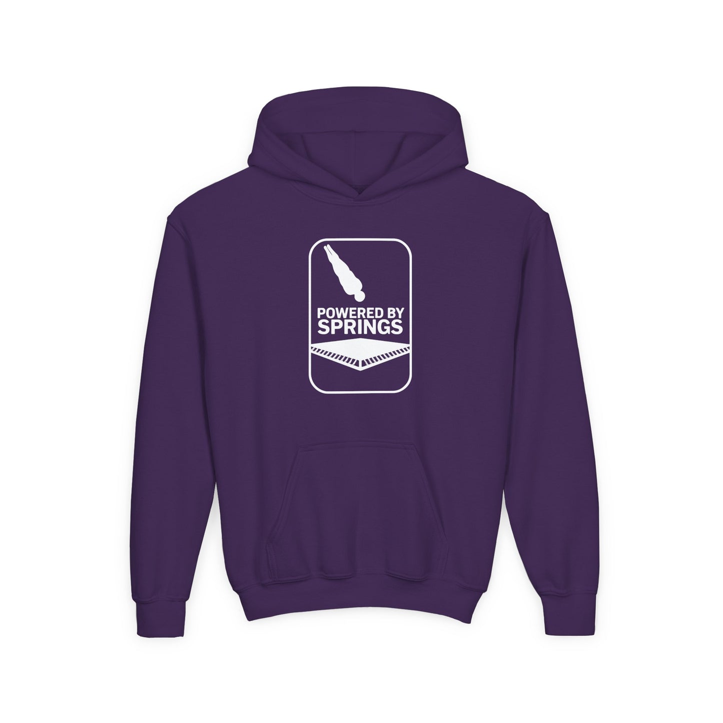 Youth Hooded Sweatshirt - 'Powered by Springs' Graphic - Trampoline