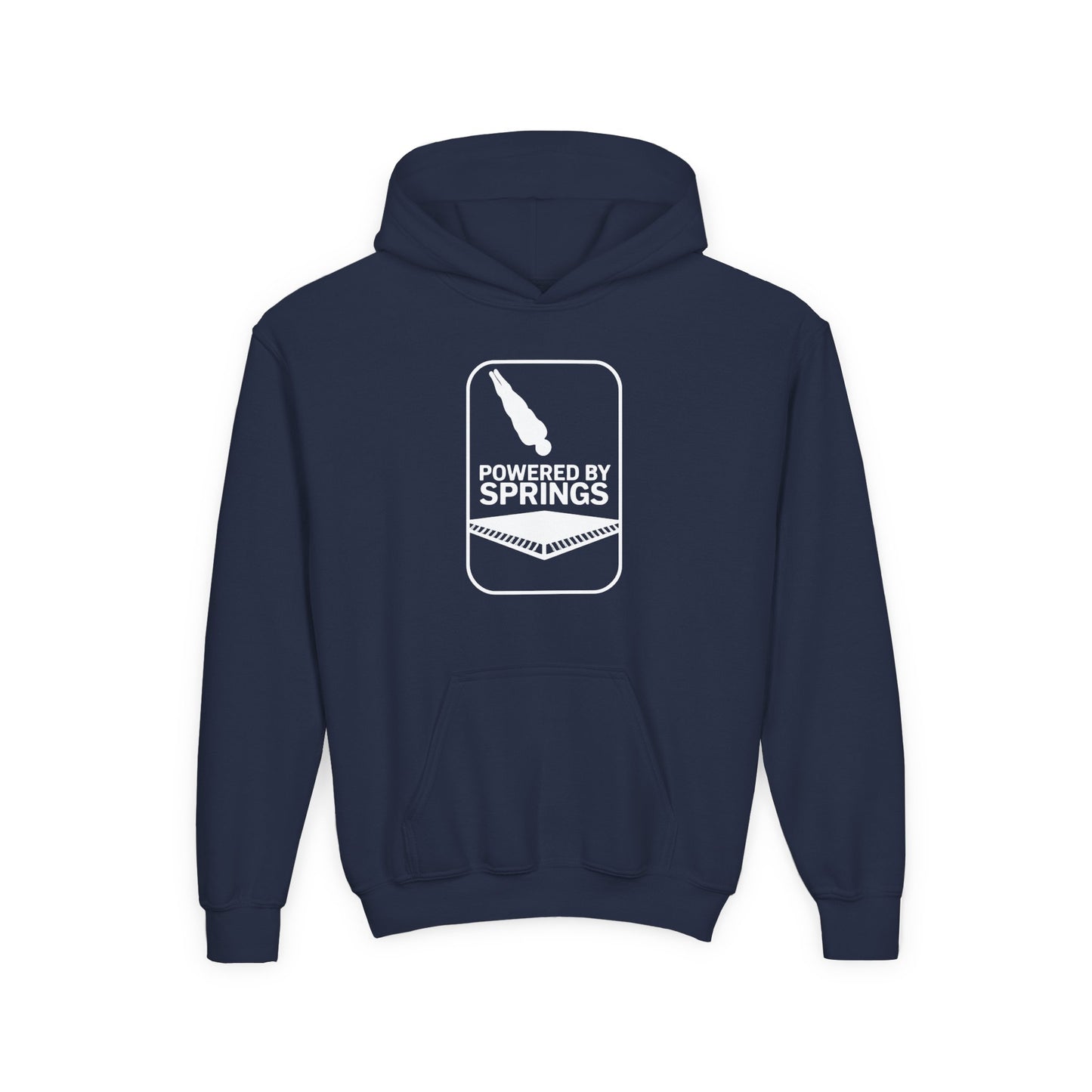 Youth Hooded Sweatshirt - 'Powered by Springs' Graphic - Trampoline