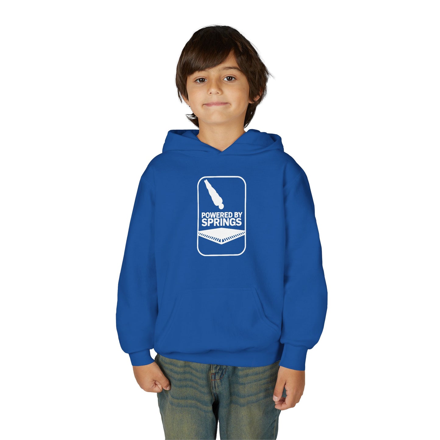 Youth Hooded Sweatshirt - 'Powered by Springs' Graphic - Trampoline