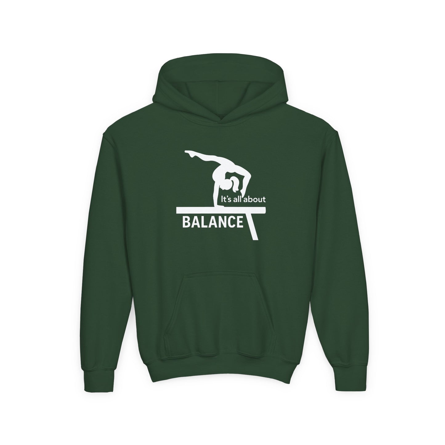 Youth Gymnastics Hoodie - It's All About Balance Sweatshirt