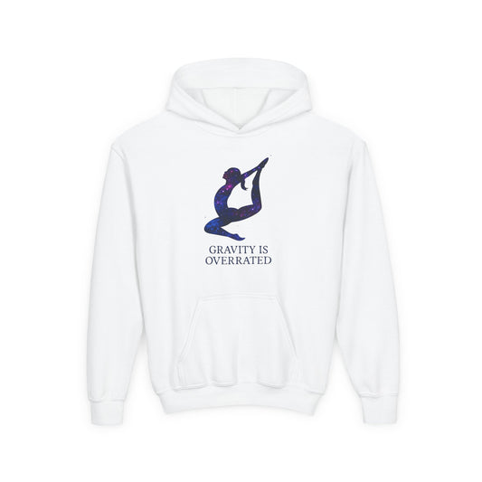 Gymnastics or Dance Hoodie, 'Gravity is overrated'.
