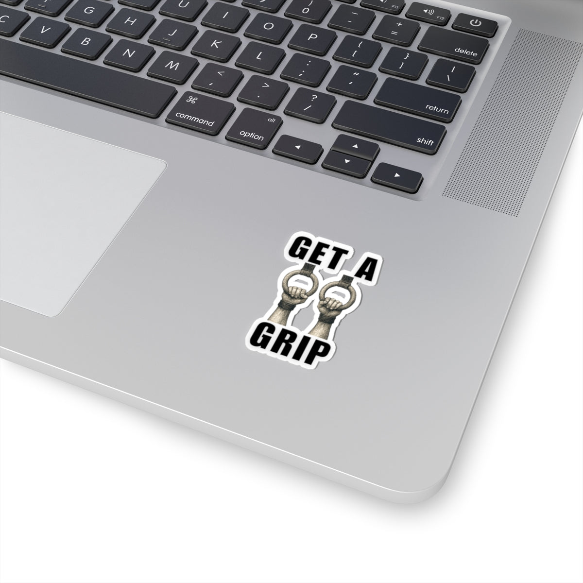 Athlete on Rings  Sticker 'Get a Grip'.