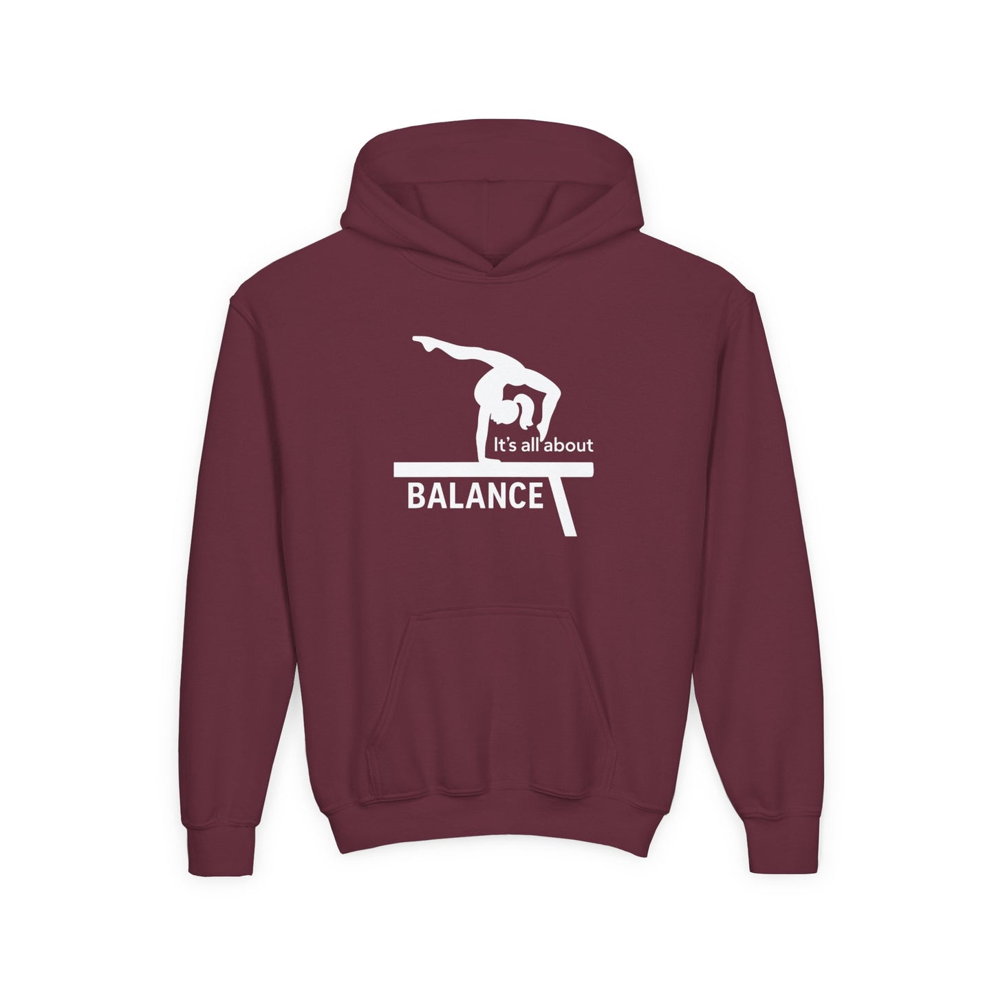 Youth Gymnastics Hoodie - It's All About Balance Sweatshirt
