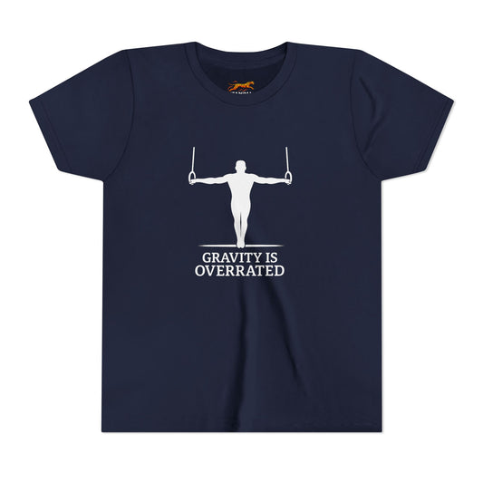 Gymnast Tee - Gravity is Overrated Iron Cross Rings Shirt - Youth