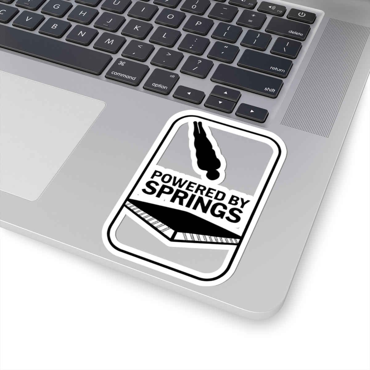 Trampoline Powered by Springs Kiss-Cut Stickers, Bounce Sticker.