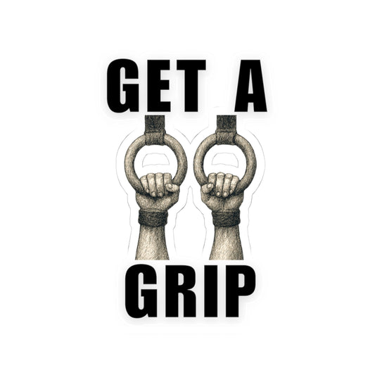 Athlete on Rings Sticker 'Get a Grip'.