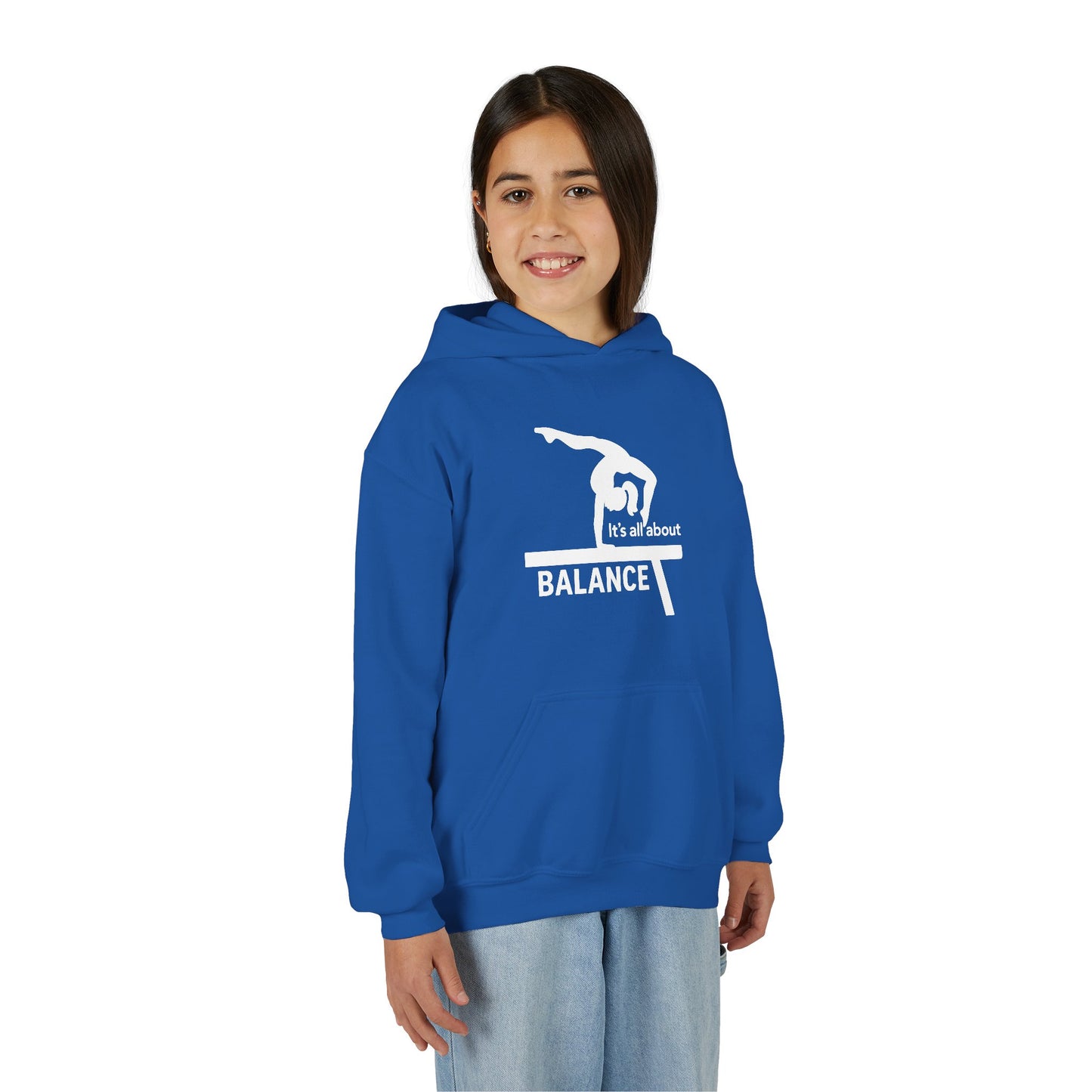 Youth Gymnastics Hoodie - It's All About Balance Sweatshirt