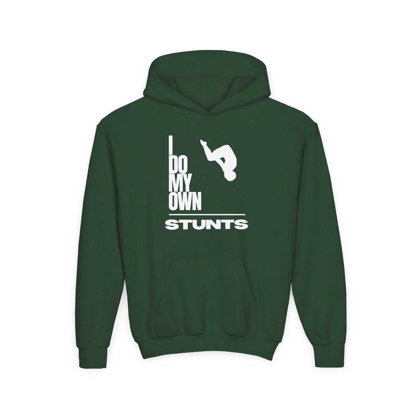 I Do My Own Stunts Gymnastics Hoodie - Youth | Fit Animal Apparel