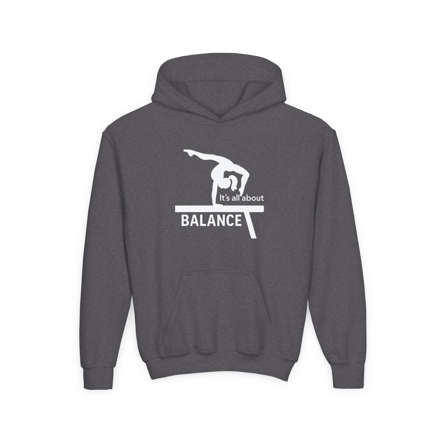 Youth Gymnastics Hoodie - It's All About Balance Sweatshirt