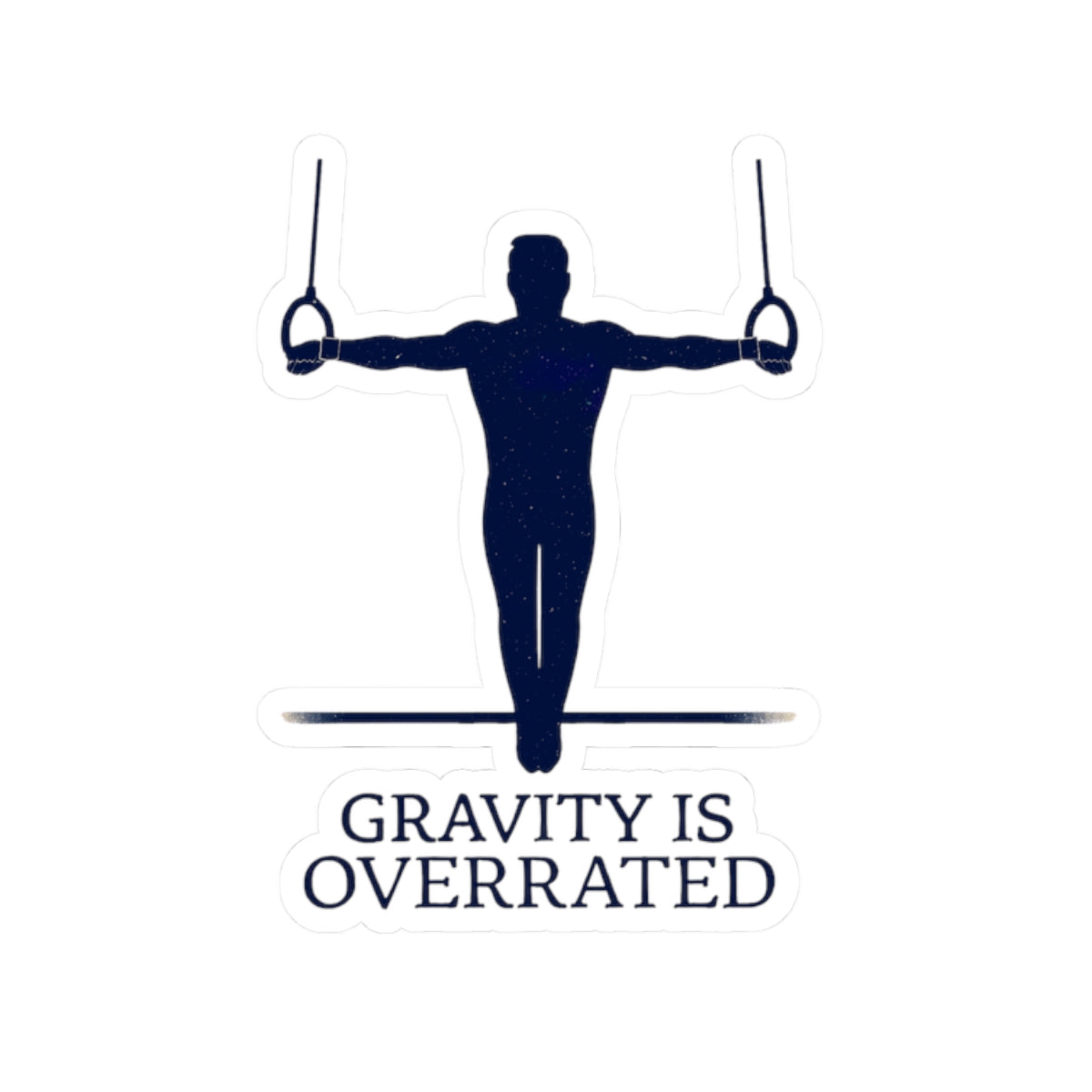 Stickers Athlete on Rings Iron Cross Gravity Overrated
