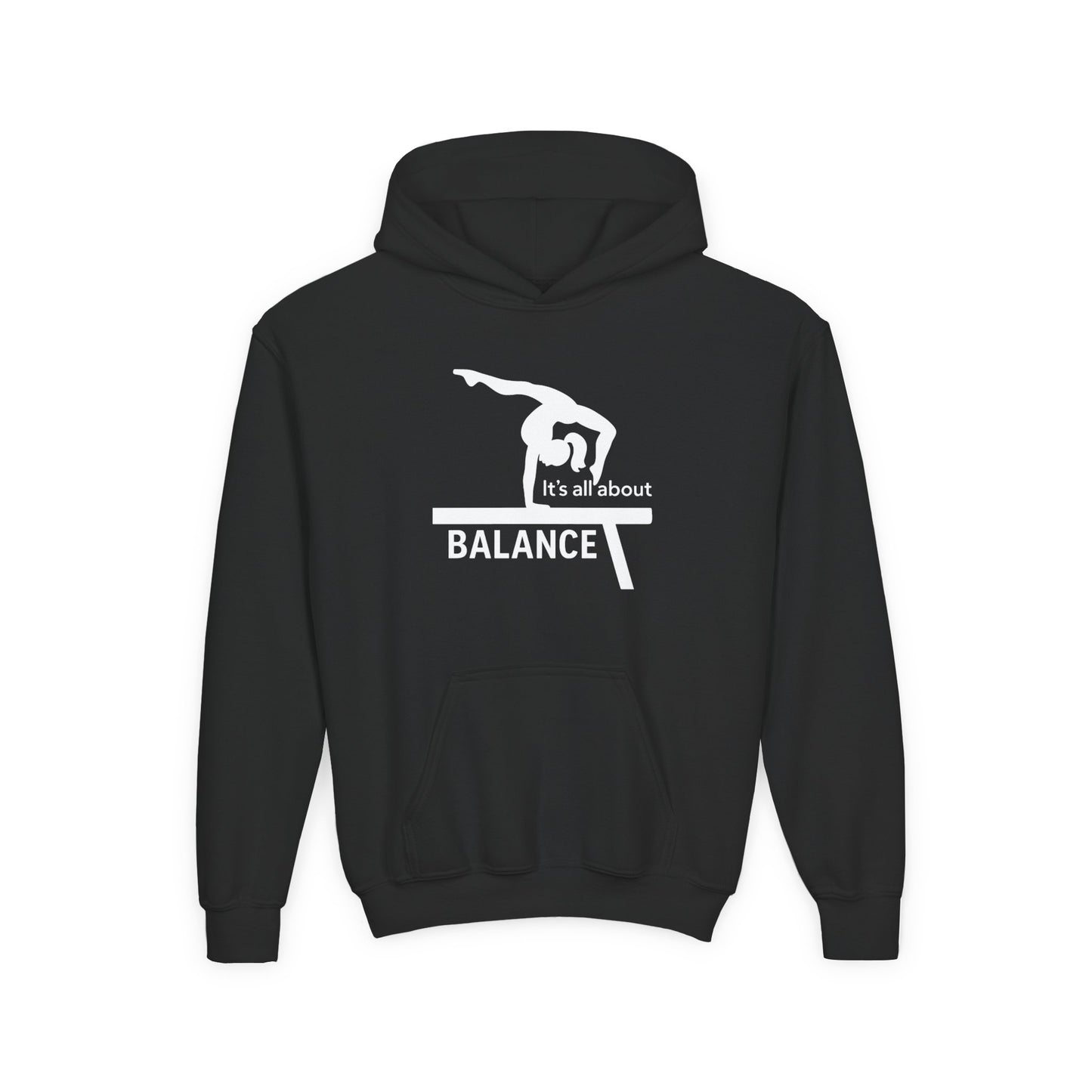 Youth Gymnastics Hoodie - It's All About Balance Sweatshirt