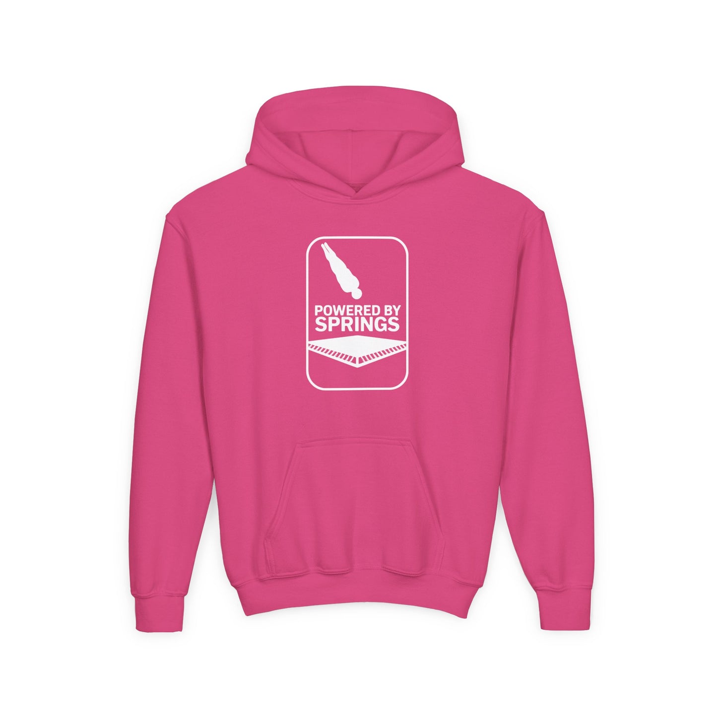 Youth Hooded Sweatshirt - 'Powered by Springs' Graphic - Trampoline