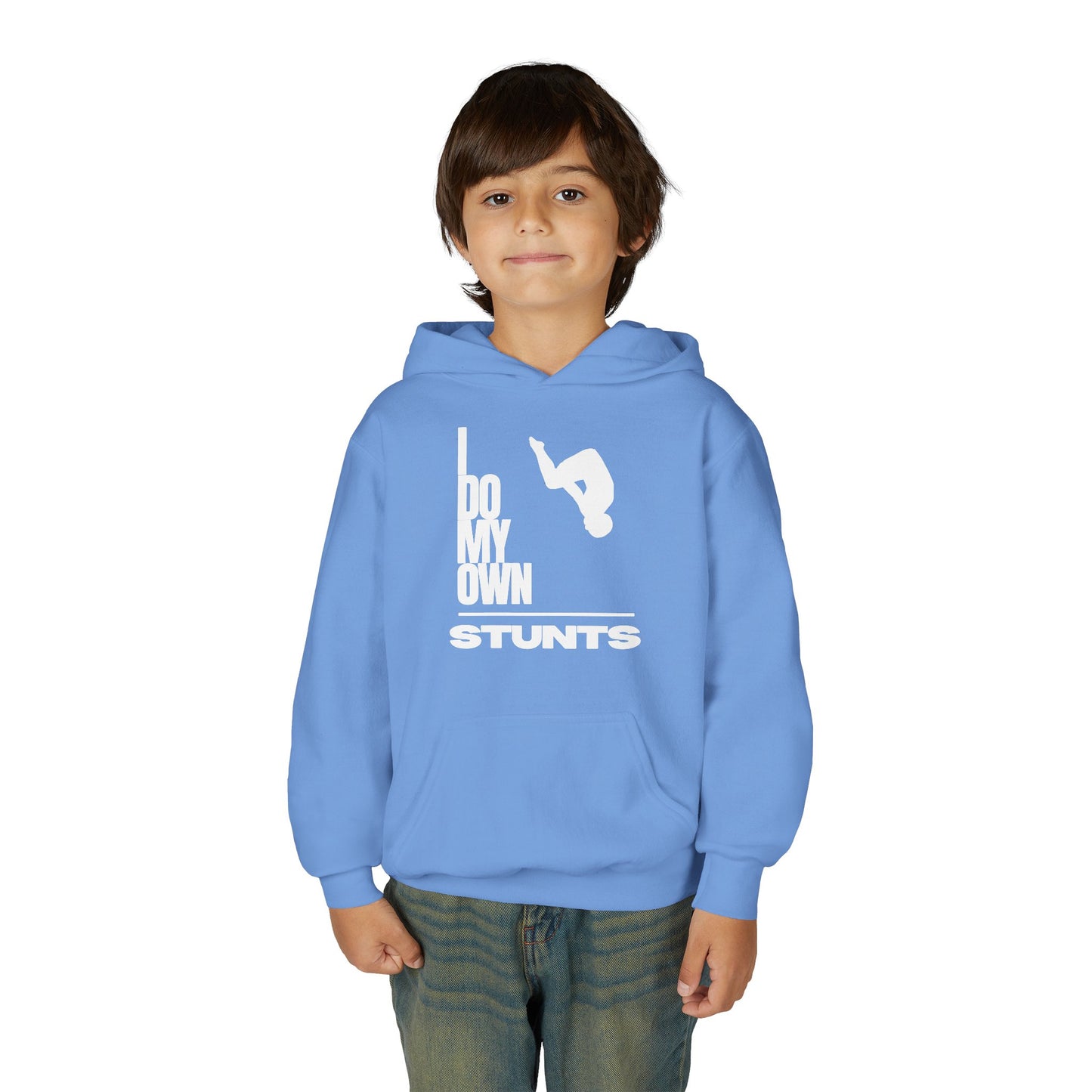 I Do My Own Stunts Gymnastics Hoodie - Youth | Fit Animal Apparel