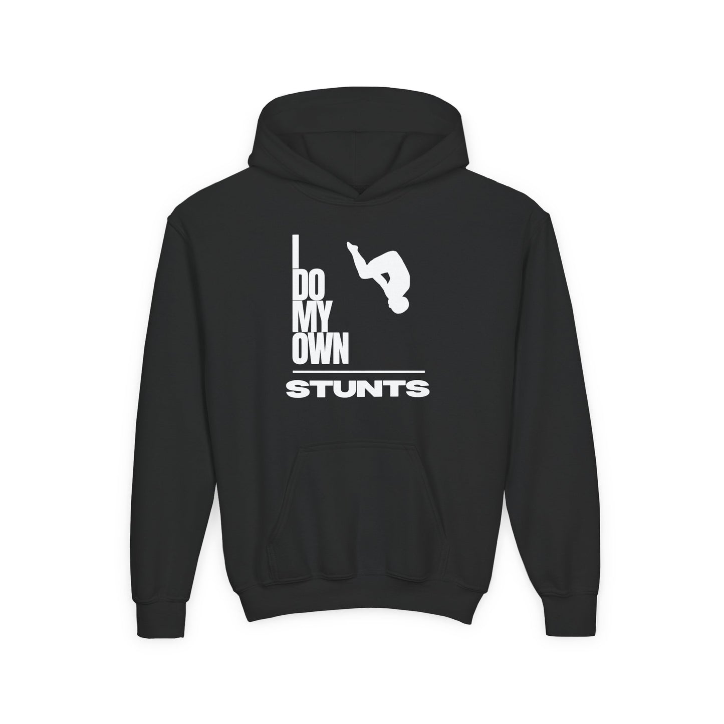 I Do My Own Stunts Gymnastics Hoodie - Youth | Fit Animal Apparel
