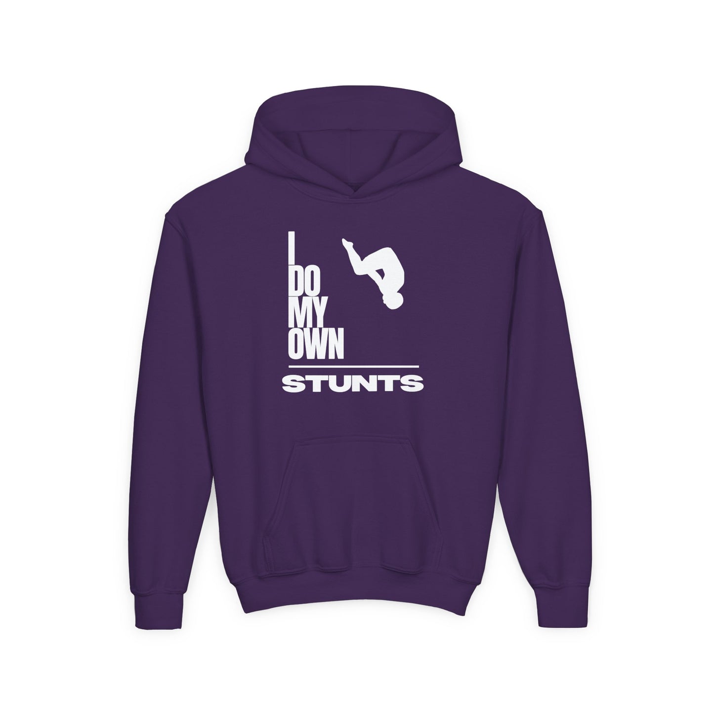 I Do My Own Stunts Gymnastics Hoodie - Youth | Fit Animal Apparel