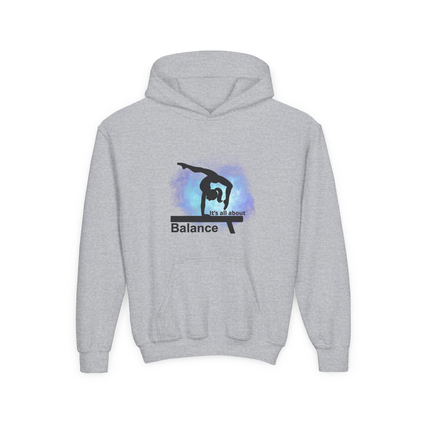 Girls Gymnastics Hoodie, 'it's all about balance'.