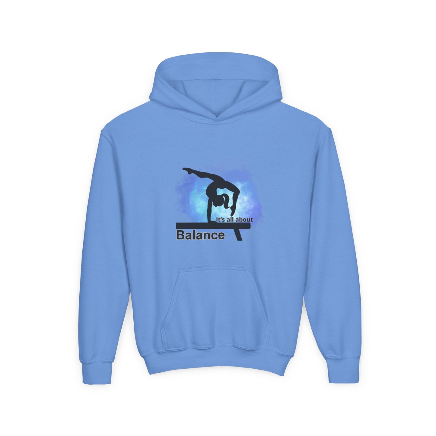 Girls Gymnastics Hoodie, 'it's all about balance'.