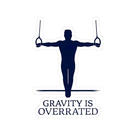 Stickers Athlete on Rings Iron Cross Gravity Overrated
