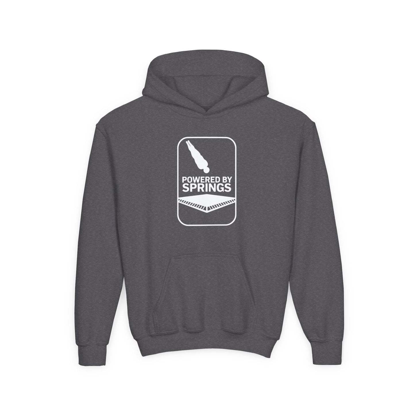 Youth Hooded Sweatshirt - 'Powered by Springs' Graphic - Trampoline