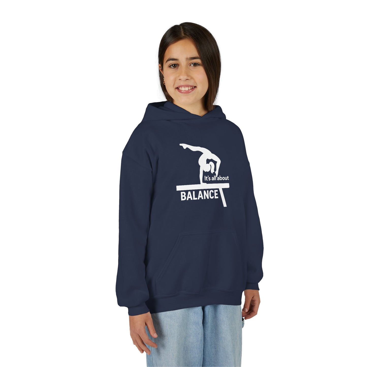 Youth Gymnastics Hoodie - It's All About Balance Sweatshirt