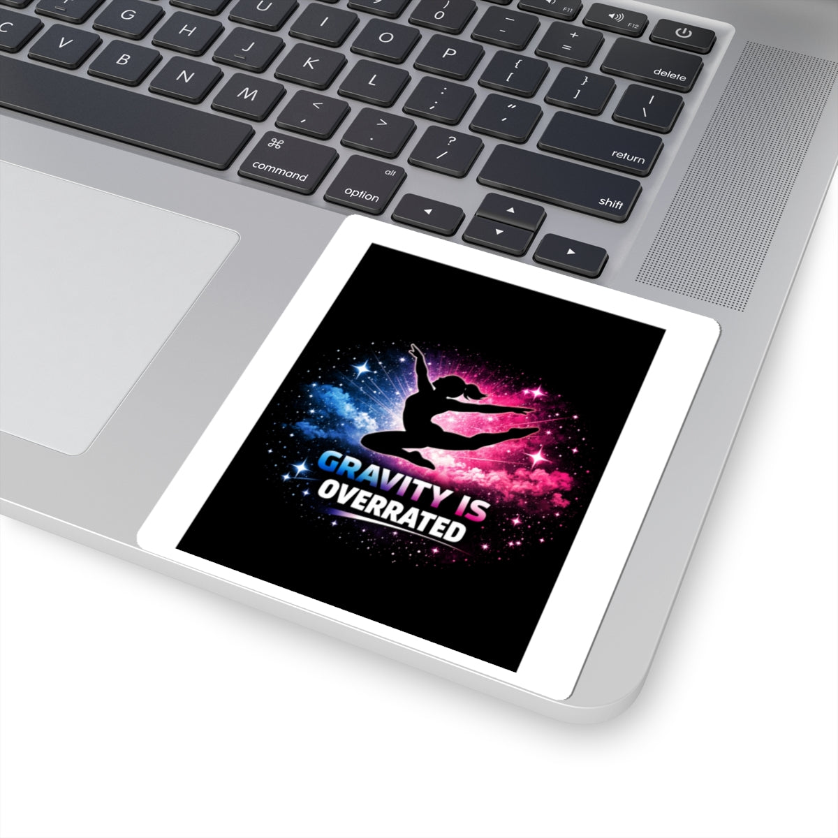 Gravity Is Overrated Gymnastics Sticker — Kiss-Cut Motivational Decal