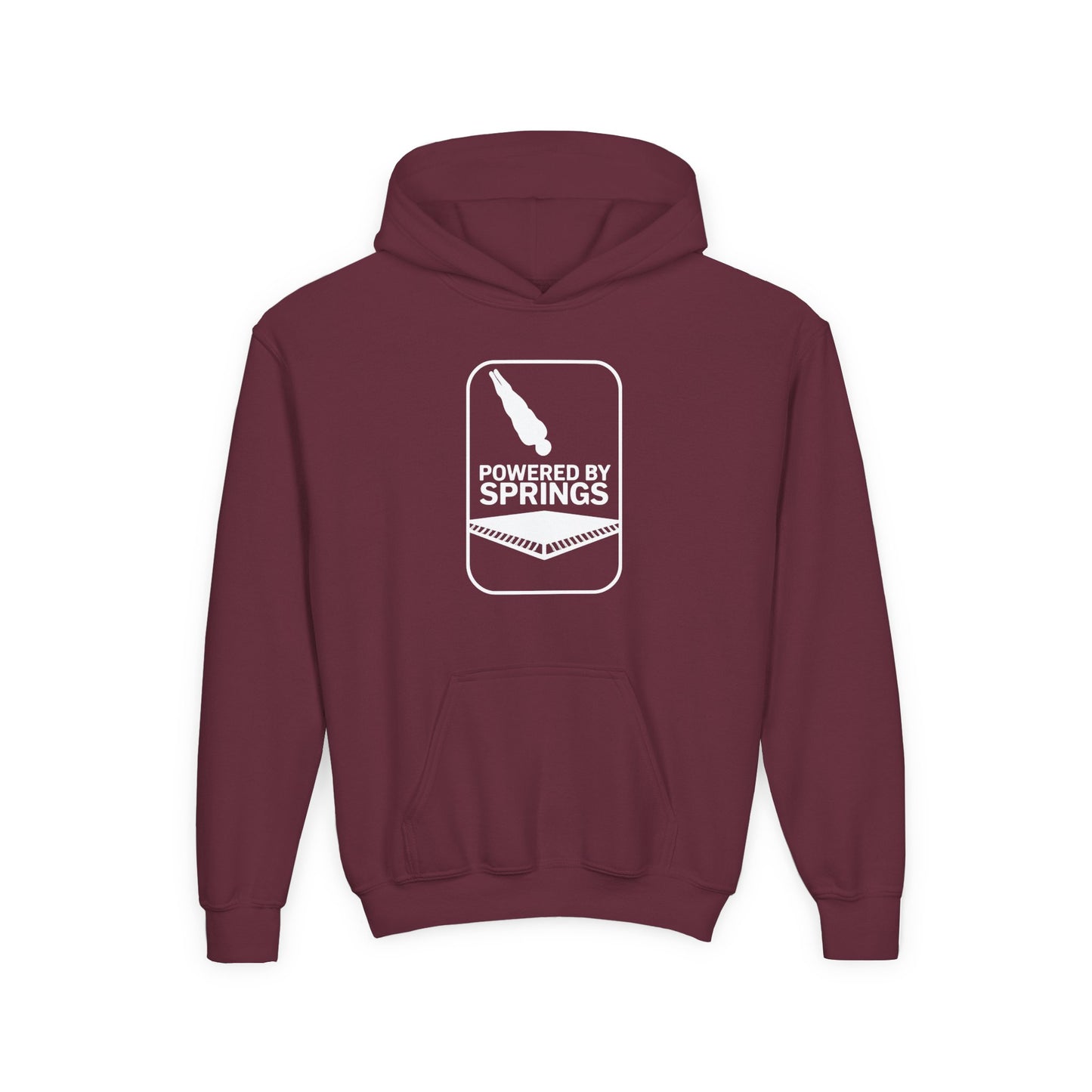 Youth Hooded Sweatshirt - 'Powered by Springs' Graphic - Trampoline