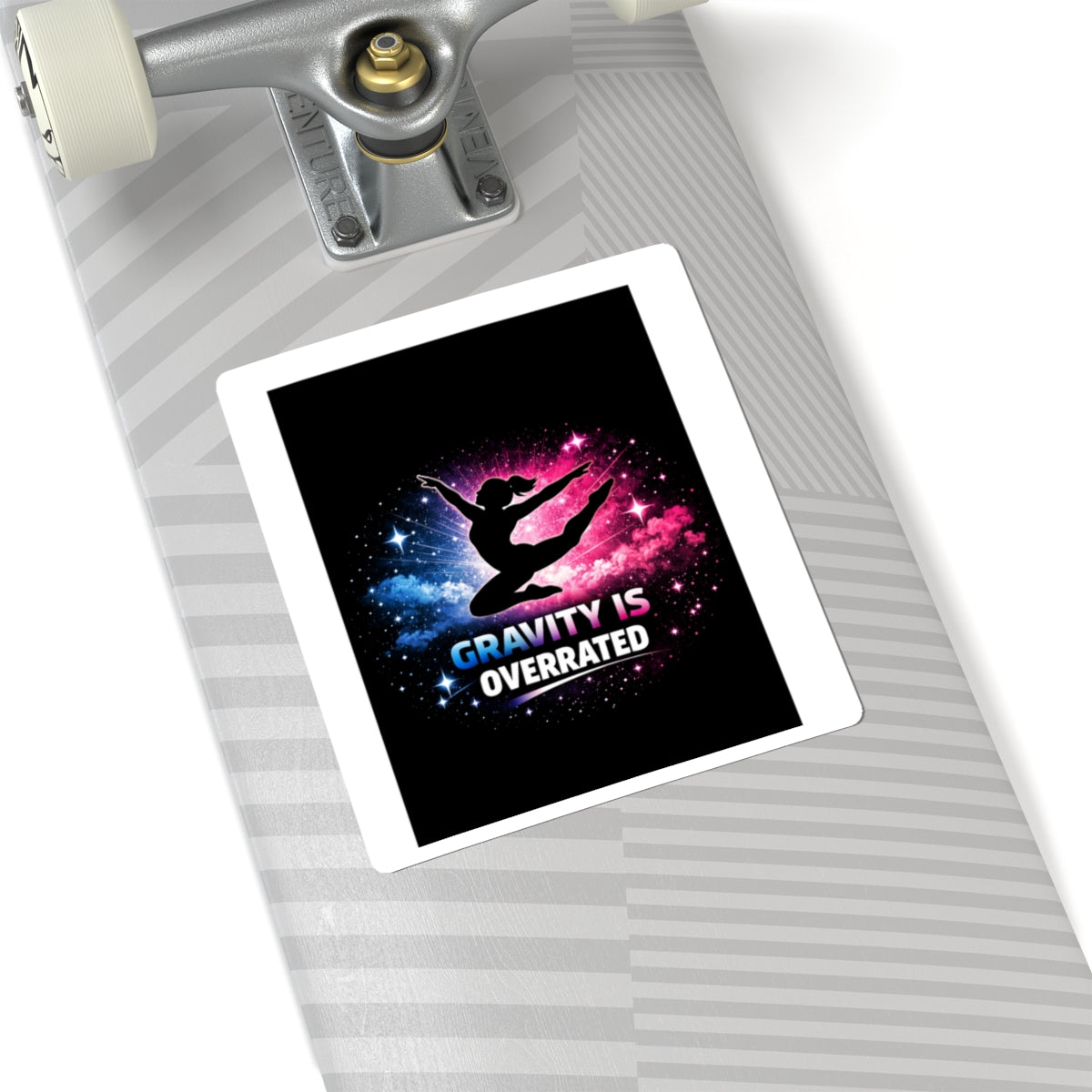 Gravity Is Overrated Gymnastics Sticker — Kiss-Cut Motivational Decal