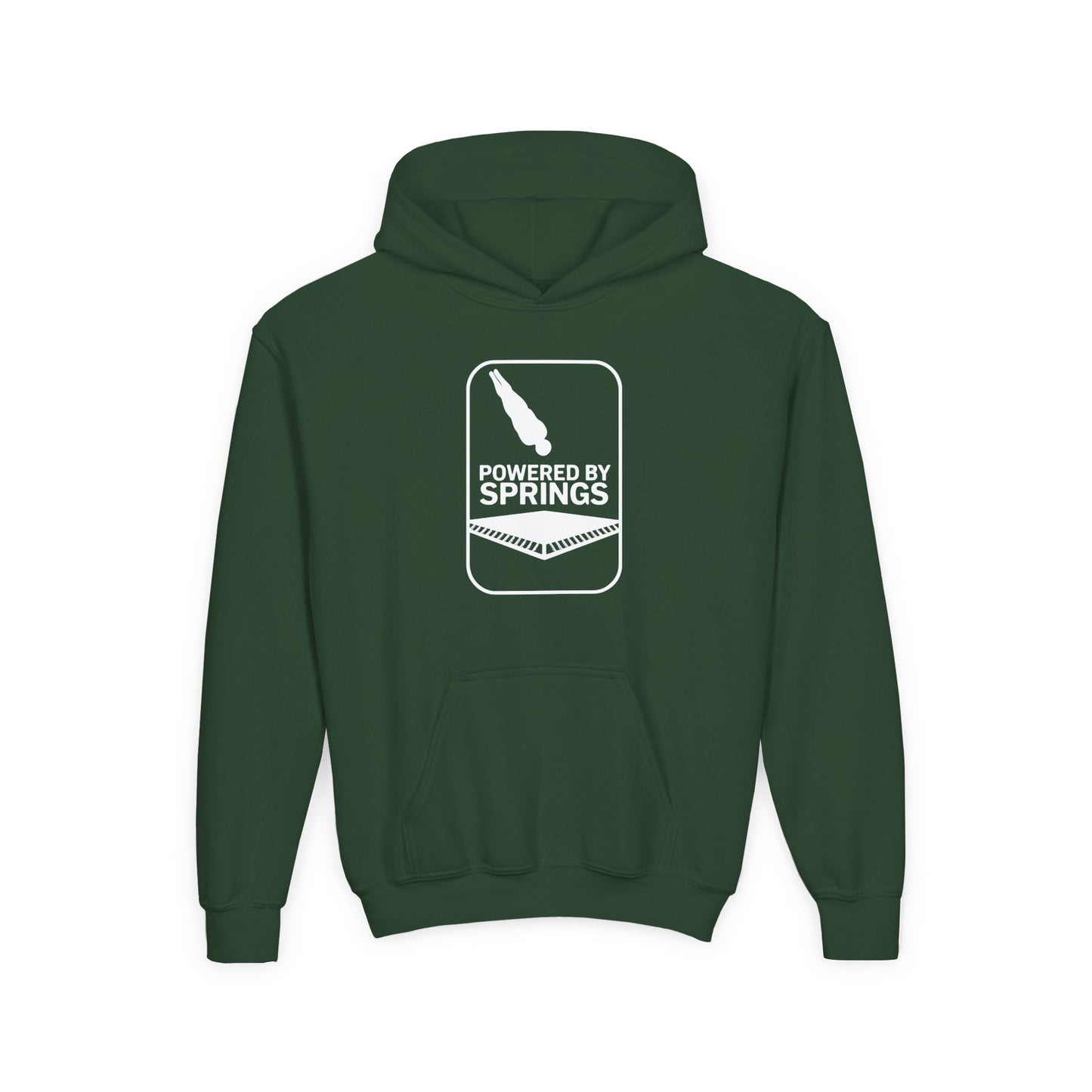 Youth Hooded Sweatshirt - 'Powered by Springs' Graphic - Trampoline