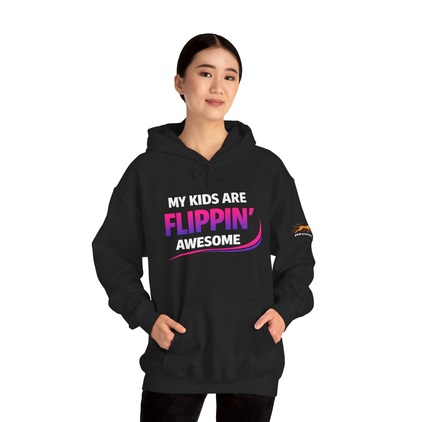 Flippin' Awesome and Flippin' Proud Gymnastics Parents Hoodie