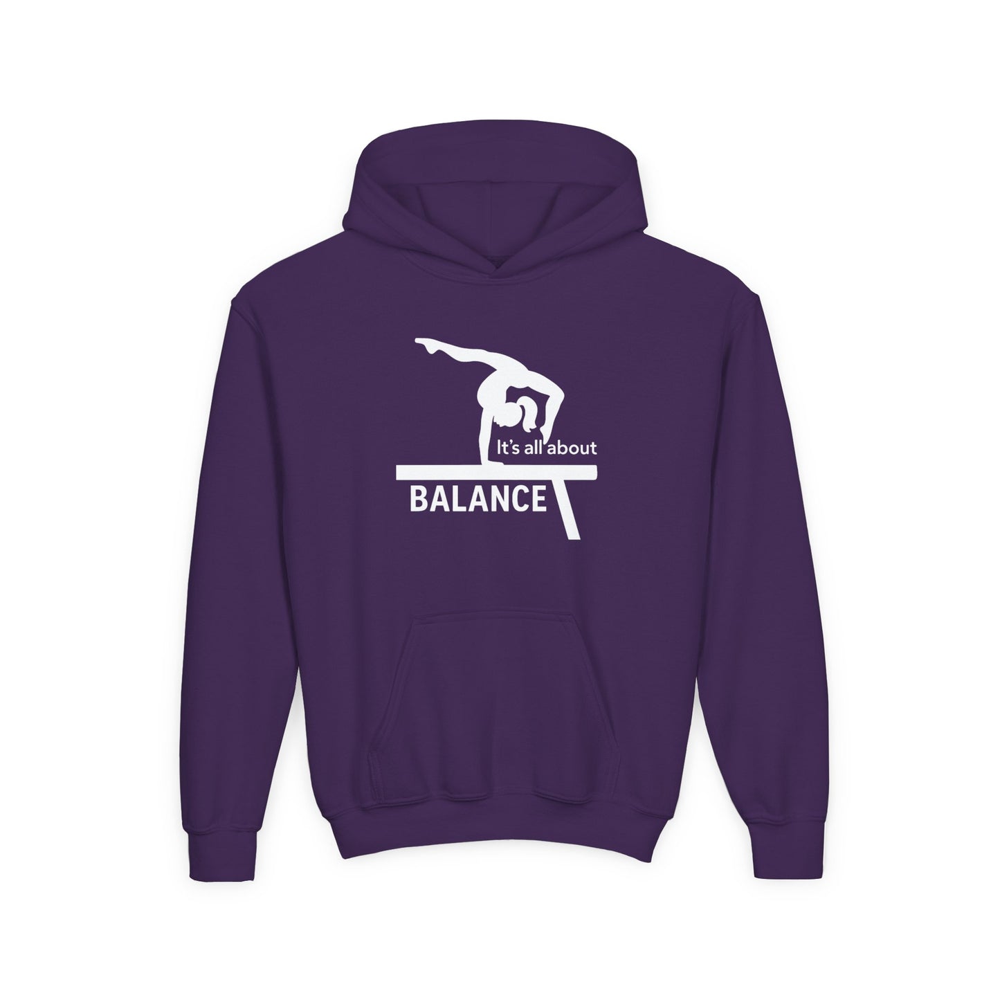 Youth Gymnastics Hoodie - It's All About Balance Sweatshirt