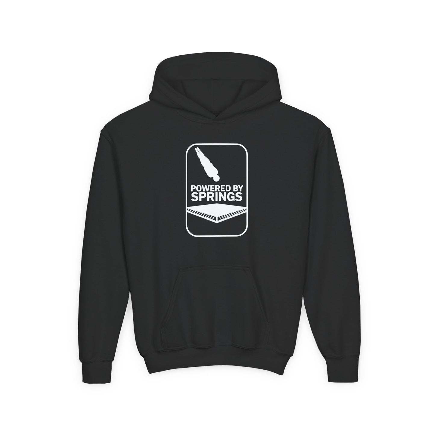 Youth Hooded Sweatshirt - 'Powered by Springs' Graphic - Trampoline