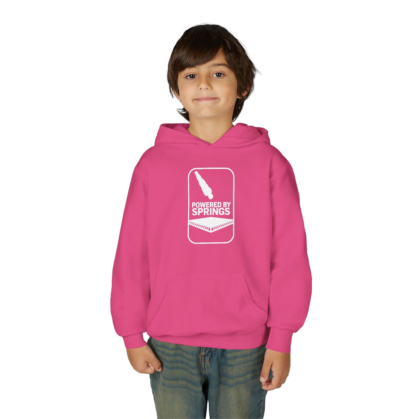 Youth Hooded Sweatshirt - 'Powered by Springs' Graphic - Trampoline