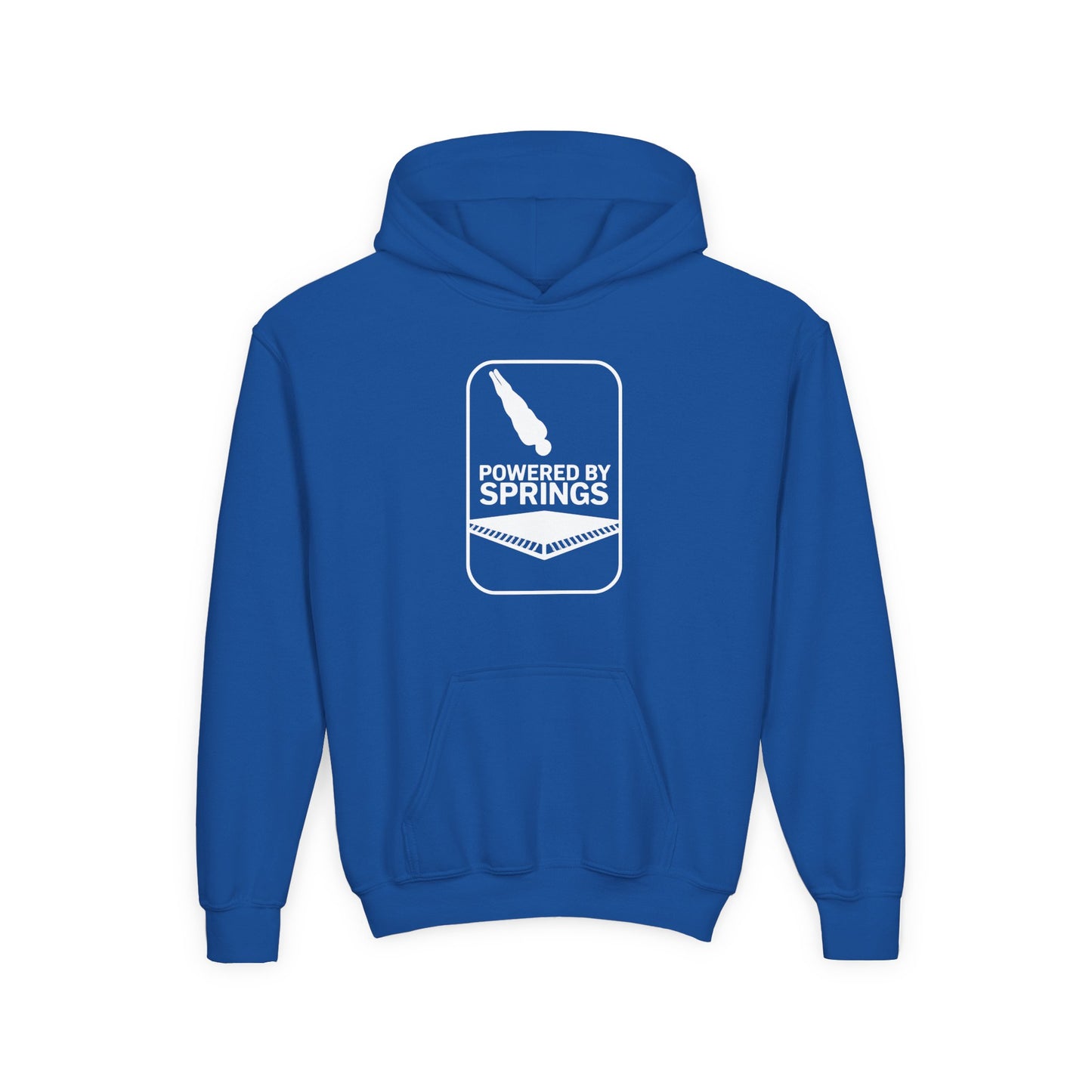 Youth Hooded Sweatshirt - 'Powered by Springs' Graphic - Trampoline