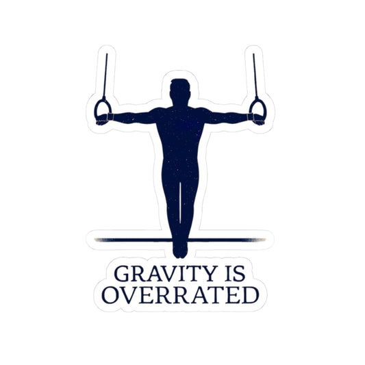 Stickers Athlete on Rings Iron Cross Gravity Overrated