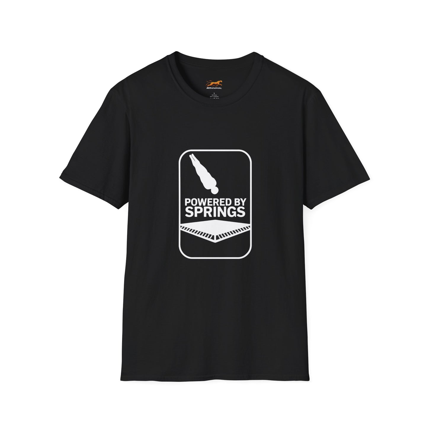 Powered by Springs T‑Shirt — Trampoline/Bounce Park Graphic Tee