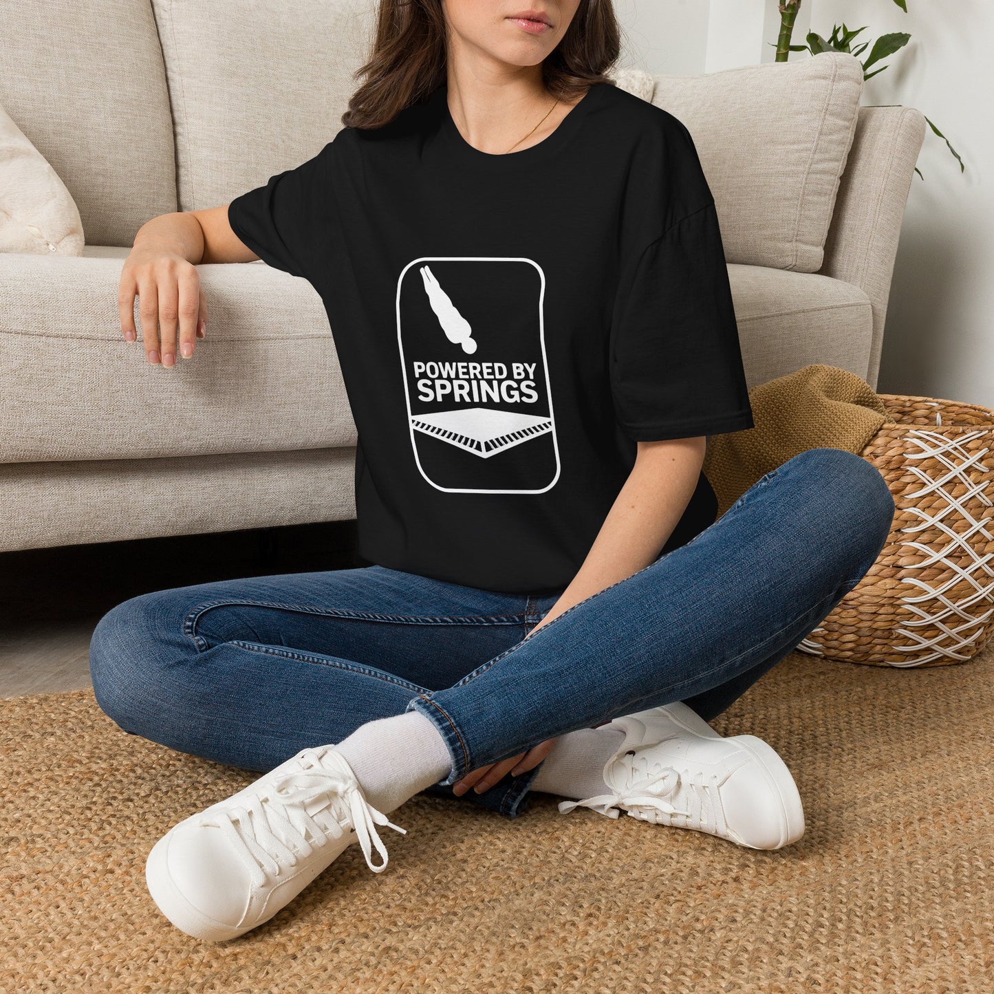 Powered by Springs T‑Shirt — Trampoline/Bounce Park Graphic Tee