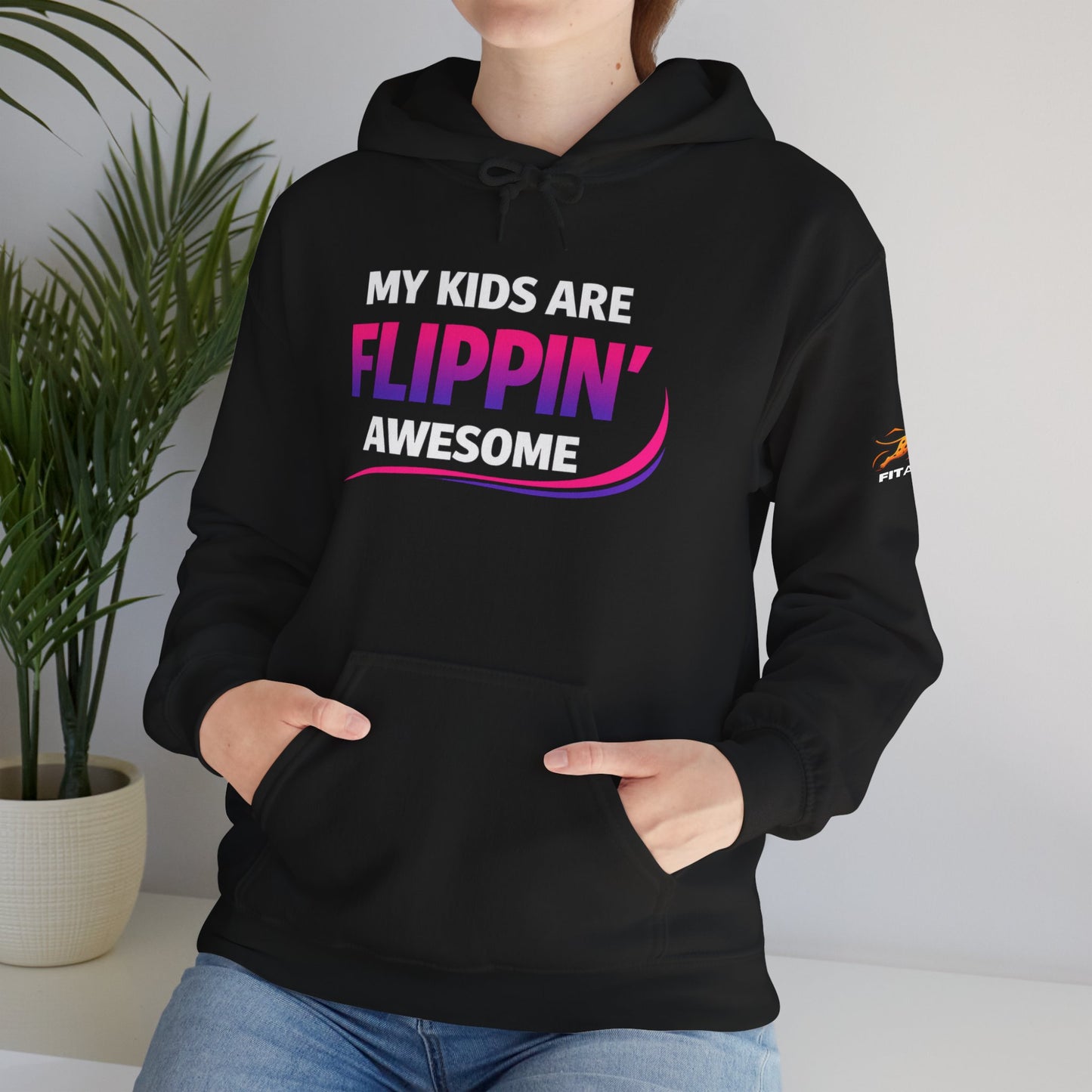 Flippin' Awesome and Flippin' Proud Gymnastics Parents Hoodie