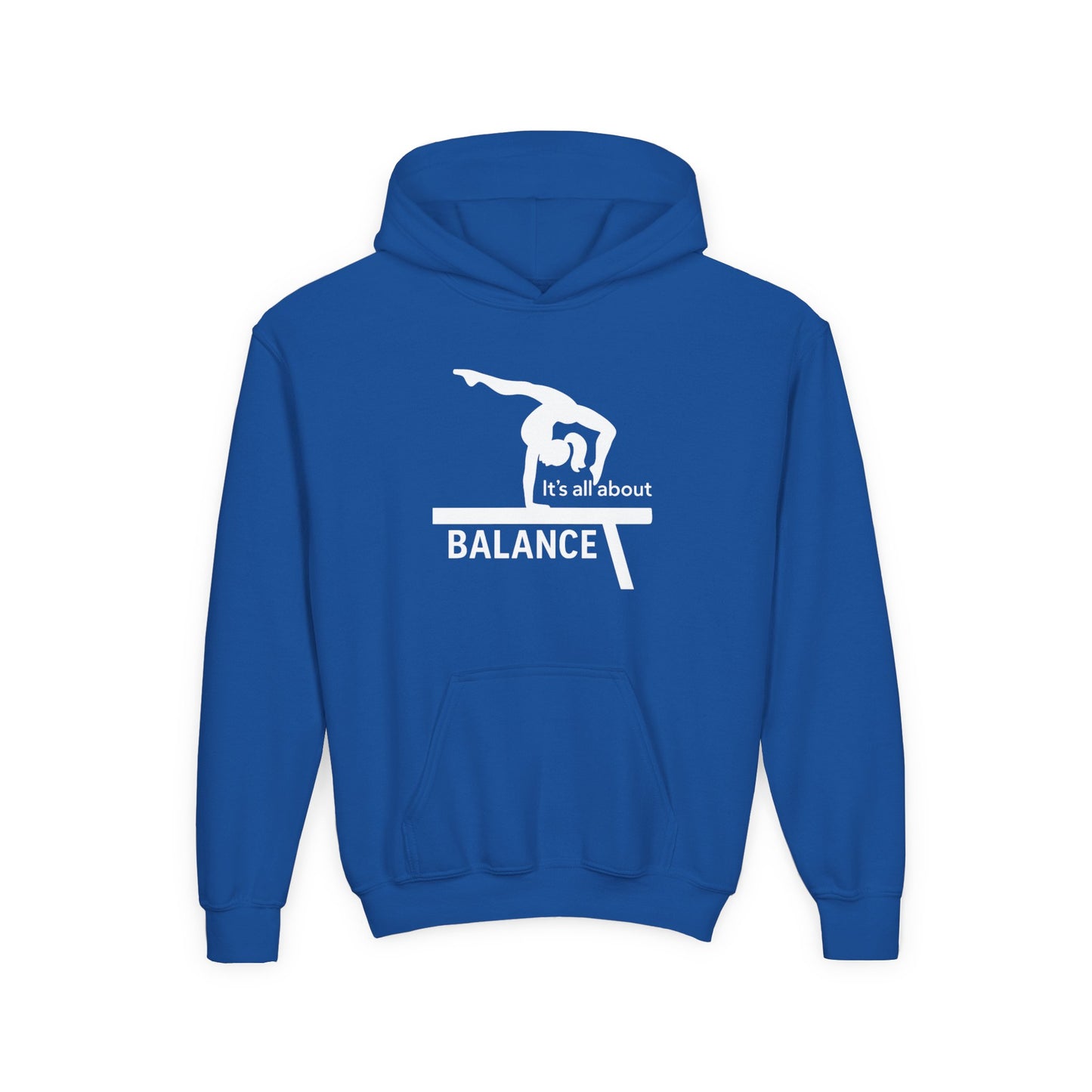 Youth Gymnastics Hoodie - It's All About Balance Sweatshirt