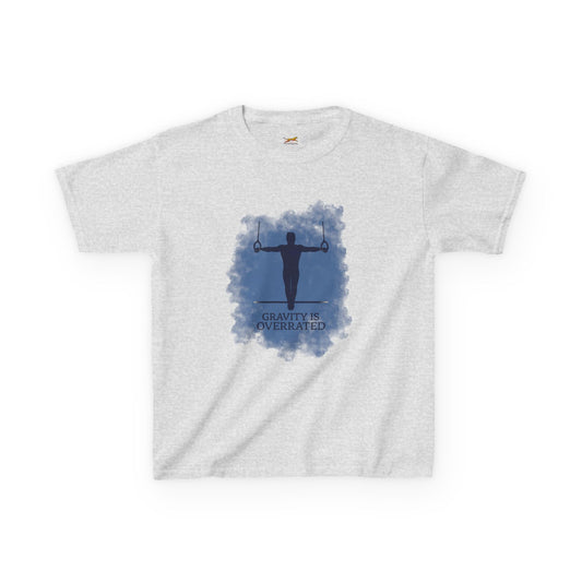 Kids Tee - Gravity is Overrated Athlete on rings.