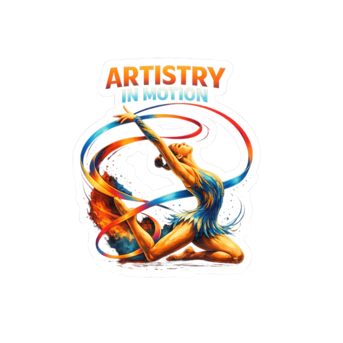 Artistry in Motion Gymnastics Sticker — Rhythmic Dance Kiss-Cut Sticker