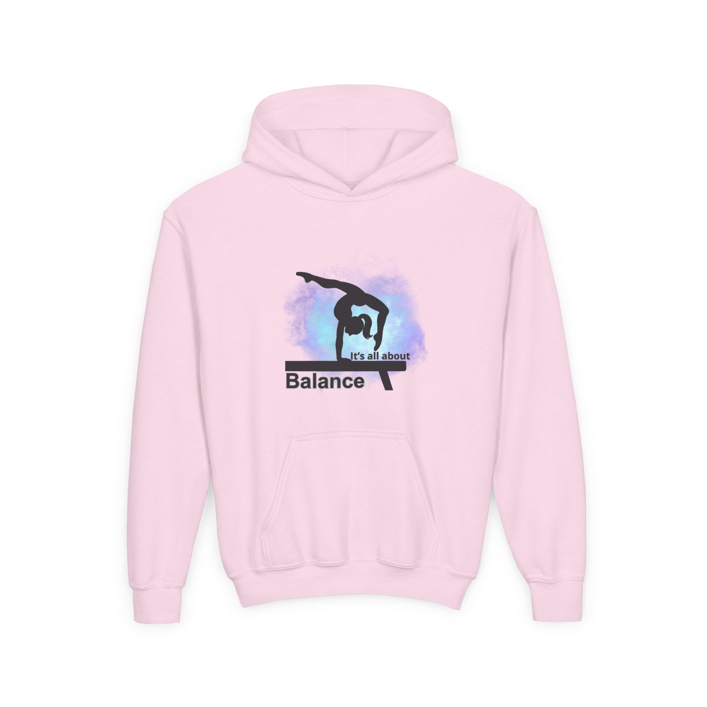 Girls Gymnastics Hoodie, 'it's all about balance'.
