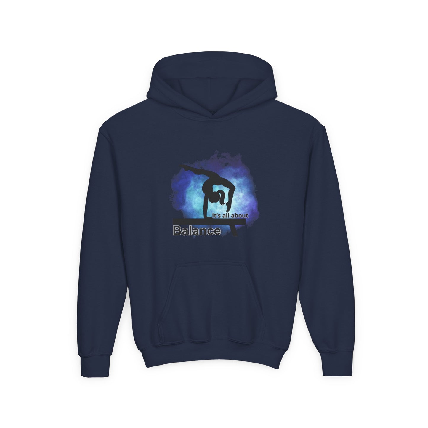 Girls Gymnastics Hoodie, 'it's all about balance'.