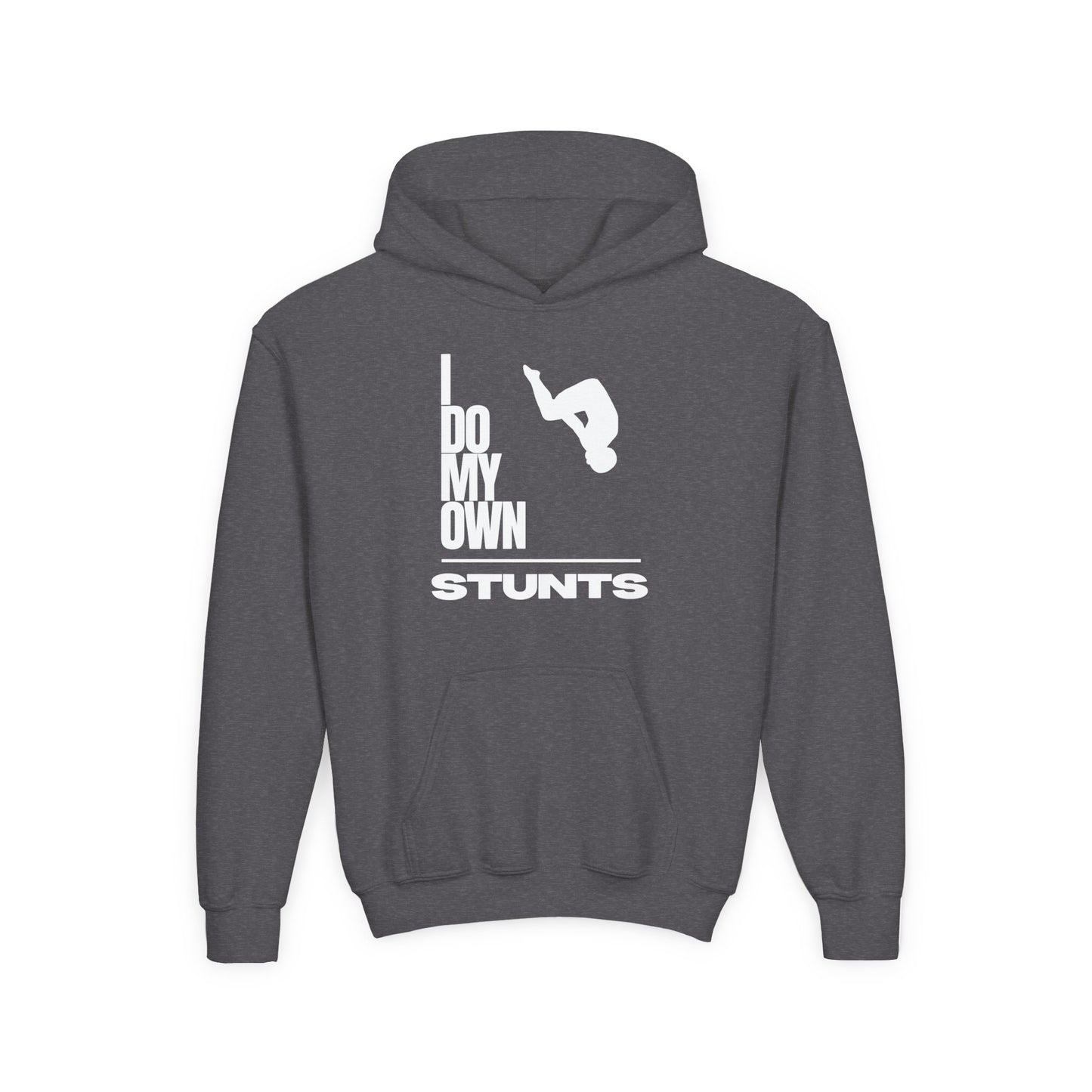 I Do My Own Stunts Gymnastics Hoodie - Youth | Fit Animal Apparel