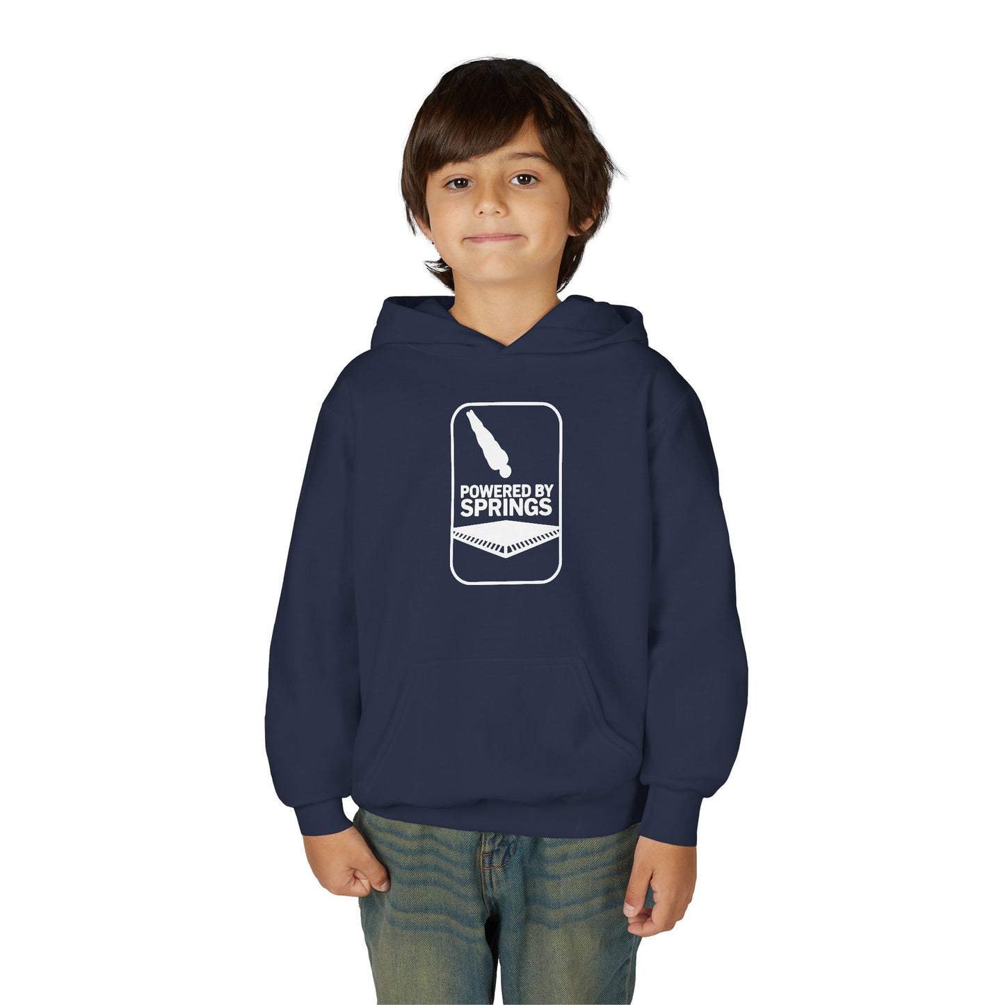 Youth Hooded Sweatshirt - 'Powered by Springs' Graphic - Trampoline