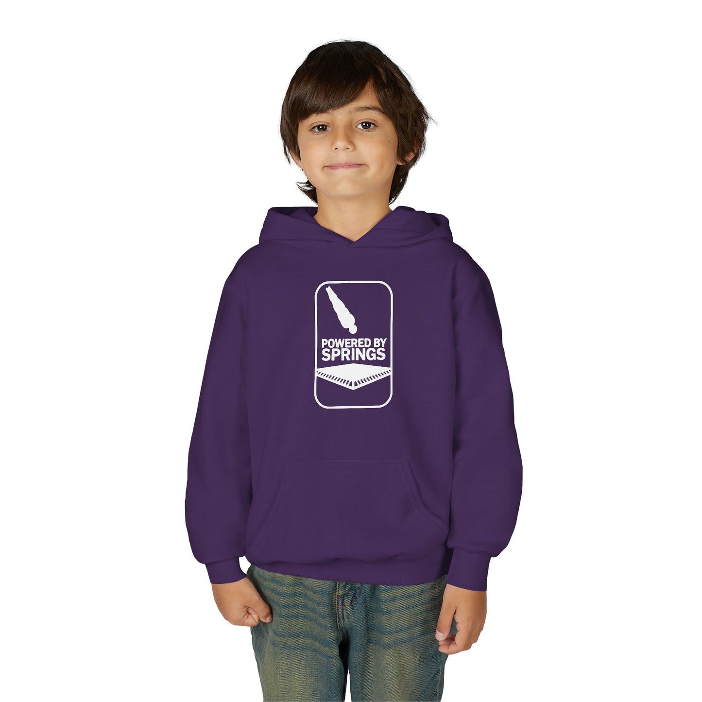 Youth Hooded Sweatshirt - 'Powered by Springs' Graphic - Trampoline
