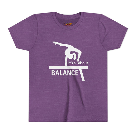 Gymnastics Youth Tee - Find Balance in Youth Short Sleeve