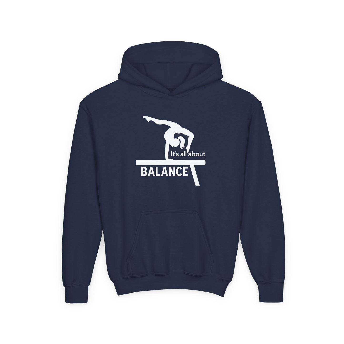 Youth Gymnastics Hoodie - It's All About Balance Sweatshirt